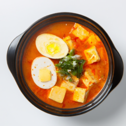 순두부 라면 요리 이미지